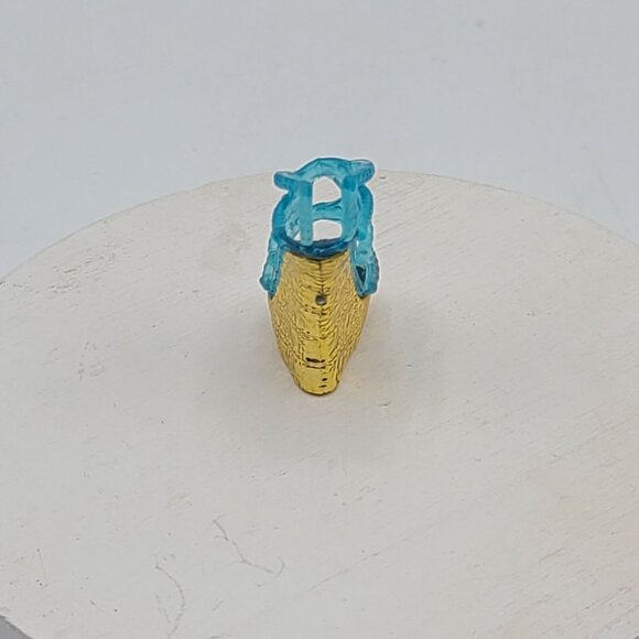 Monster High 13 Wishes Frankie Stein Doll Replacement Blue & Gold Left Shoe - Picture 4 of 7